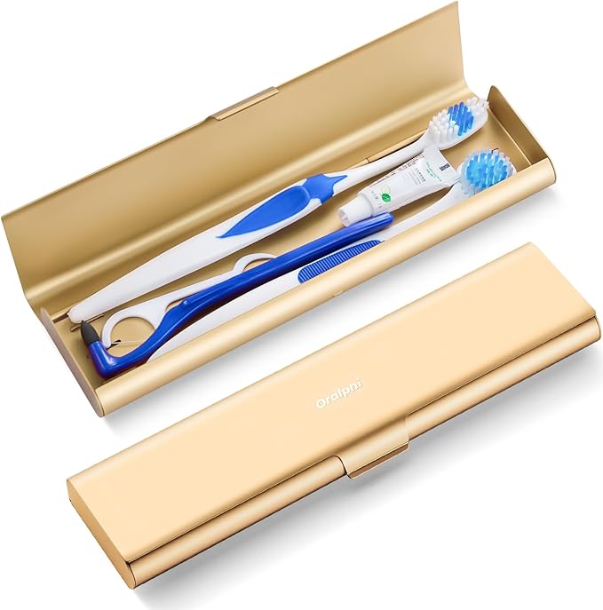 Wider Aluminum Toothbrush Travel Case, Portable Travel Toothbrush Holder by Oralphi