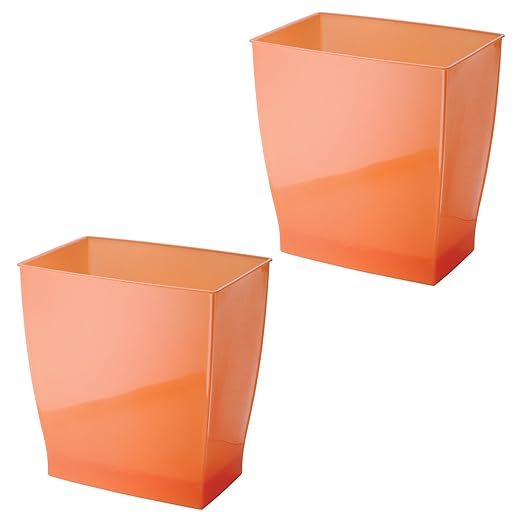 iDesign Small Plastic Bathroom Trash Can, Slim Rectangle by iDesign