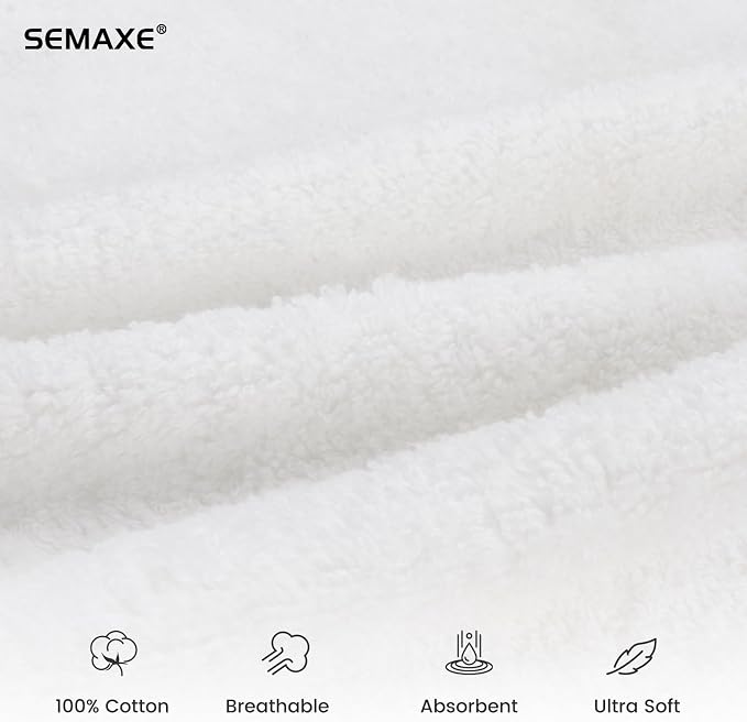 SEMAXE 4-Pack White Cotton Hand Towels - Image 3