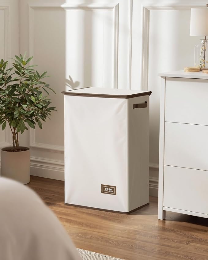 SOLEDI 90L Laundry Hamper with Lid, Large Collapsible Laundry Basket | Sturdy - Image 7