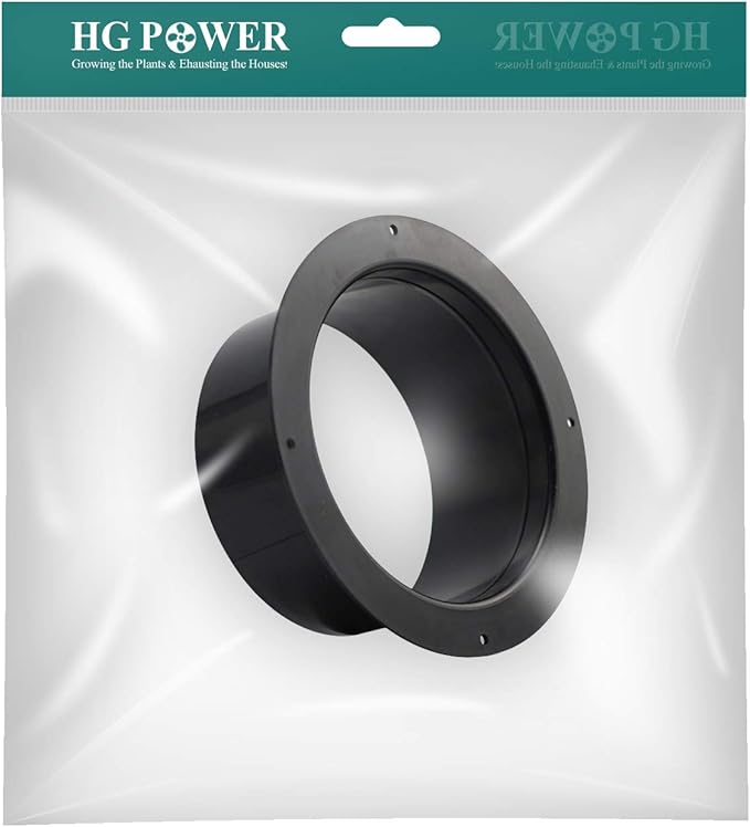 4 Inch Duct Connector, HG Power 100mm Plastic Straight Pipe Flange for 4" Ducting Pipes Hoses Heating Cooling HVAC Ventilation Use, Black