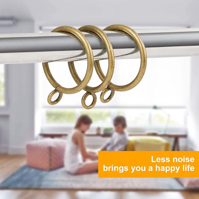 hanitronic Antique Brass Curtain Rings - Image 4