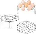 Konrisa Stainless Steel Steam Rack for Instant Pot Cooking Trivet Rack Holder Egg Steamer Basket Trivet Food Stand Air Fryer Rack for Pressure Cooker, Set of 3