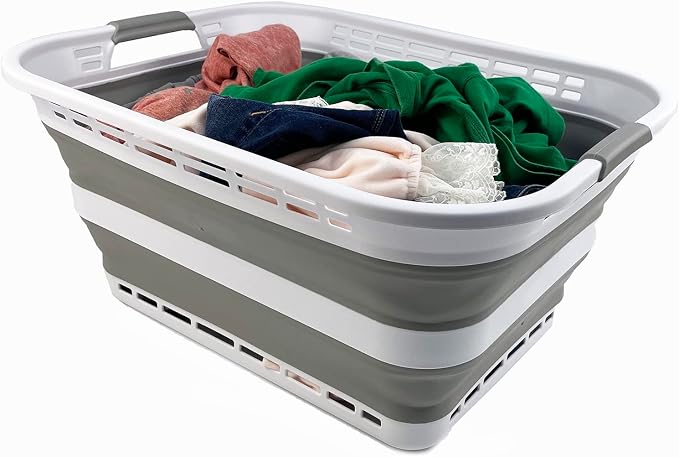 SAMMART 42L Collapsible Plastic Laundry Basket - Image 4