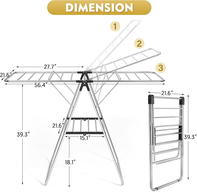 Large Stainless Steel Clothes Drying Rack | Drying Rack Clothing - Image 2