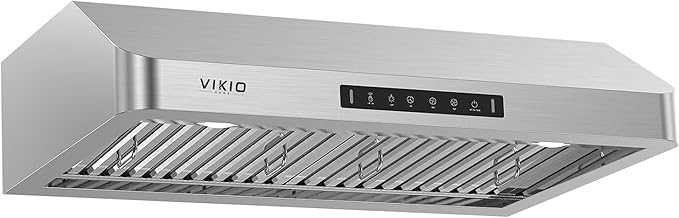 Range Hood 30 Inch Under Cabinet, Kitchen Hood with 980 CFM, 3-Speed Gesture Sensing & Touch Control Panel, Stainless Steel Vent 2 Pcs Baffle Filters with Handlebar