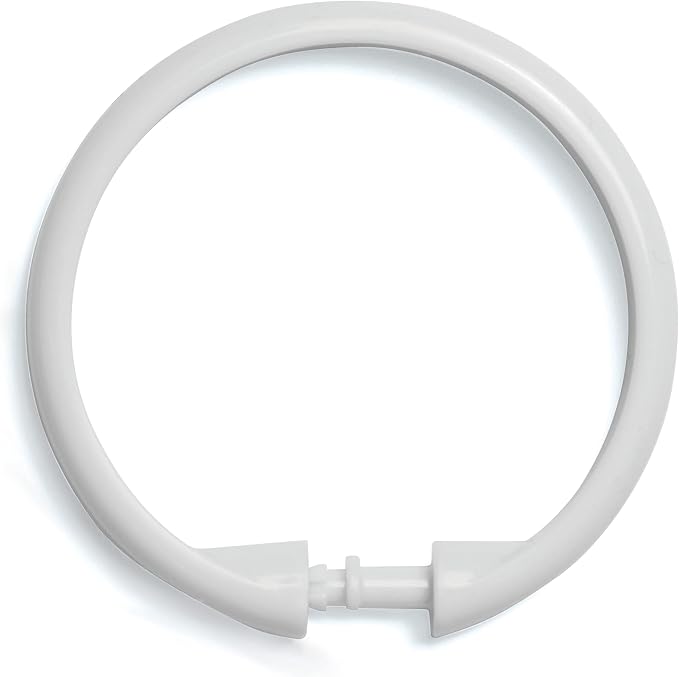 Kenney KN61217 Rust-Proof Smooth Plastic Shower Curtain Rings, Standard Shower by Kenney