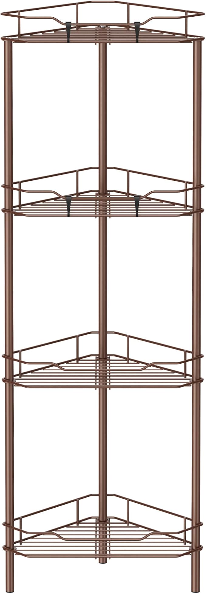HuggieGems Metal Floor Standing Corner Shower Caddy, 4 Tier by HuggieGems
