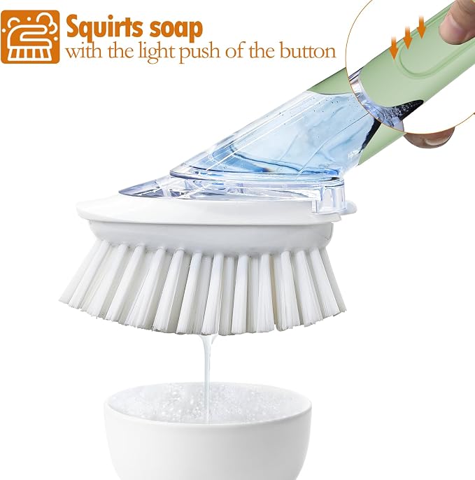 RIMAY Soap Dispensing Dish Brush Dish Scrubber - Image 3