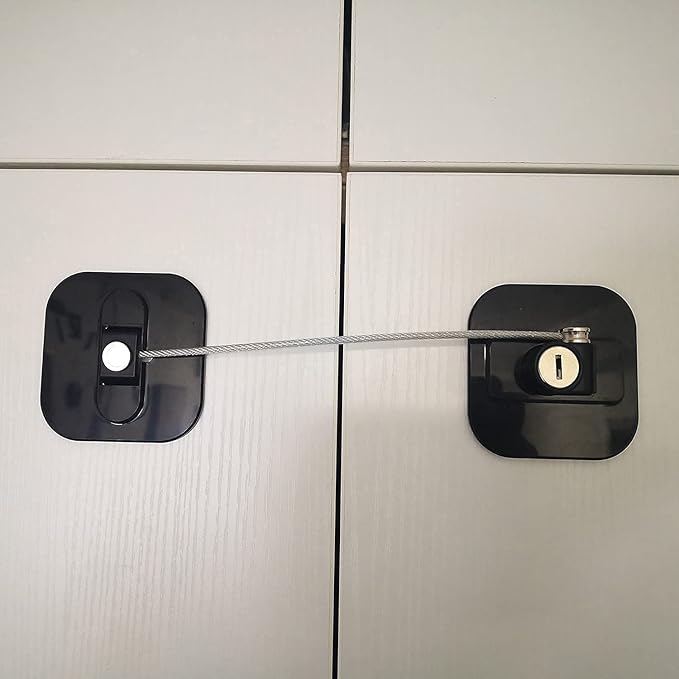 YEYA Upgraded Child Proof Refrigerator Door Lock, Large Base 2-Pack, Cabinet Lock for Baby Proofing