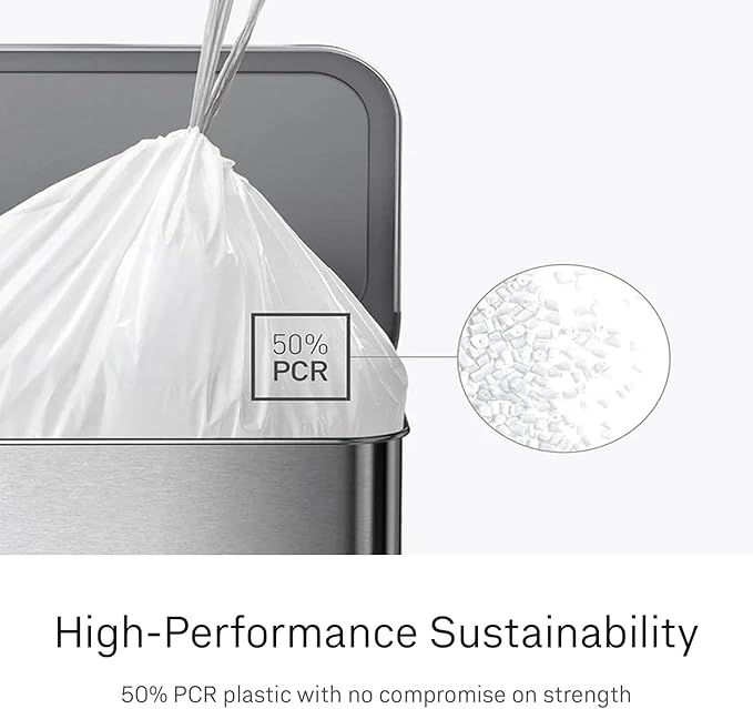 simplehuman Code M 100 Count Custom Fit Liners, Drawstring Kitchen Trash Bags - Image 4