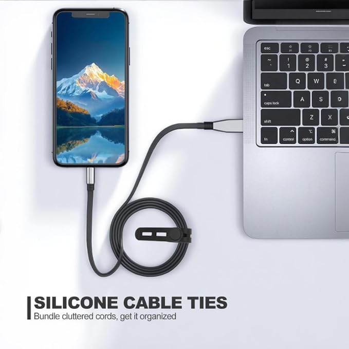 30 Pcs Cable Ties ，Silicone Cable Ties, Reusable Cord Organizer - Image 5