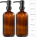 GMISUN Amber Glass Soap Dispenser, 2 Pack Bathroom Hand Soap Dispensers by GMISUN
