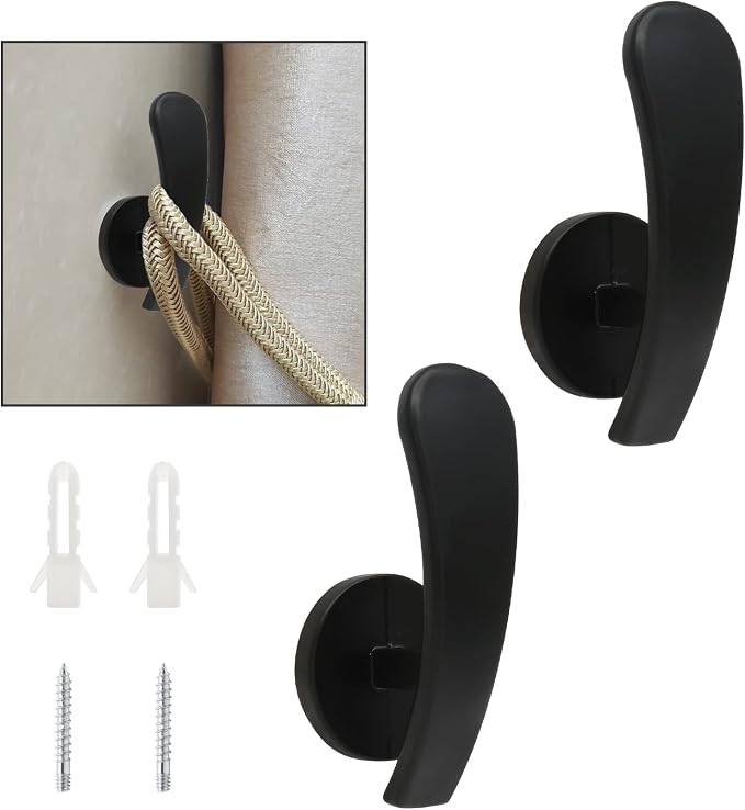 Curtain Tieback Hooks, 2 Pack | Wall Mounted, Decorative Holdback Hooks - Image 8
