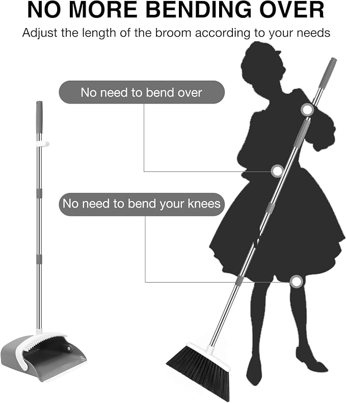 NACENA Broom and Dustpan Set - Image 3