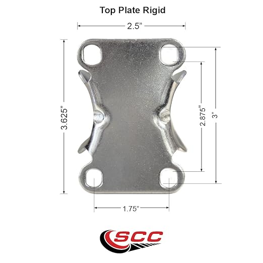 Service Caster Brand Replacement Caster for Uline Caster H-5539R-Rigid Top Plate Caster with 4 Inch Blue Polyurethane Wheel-Light Duty Replacement Caster-Fits Carts, Dollies and Poly Box Trucks H-1956