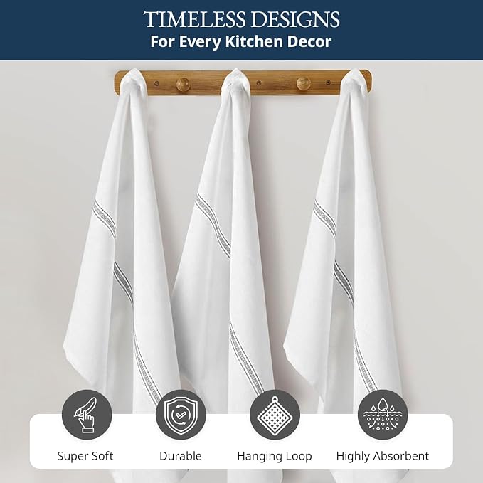 LANE LINEN Hand Towels for Kitchen 100% Cotton Absorbent Lint-Free 6 Pack - Image 7