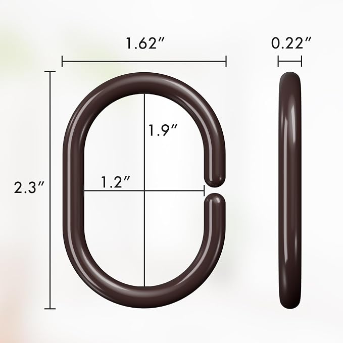 Amazer Plastic Shower Curtain Rings, Shower Curtain Hooks Rings, Plastic Shower - Image 4