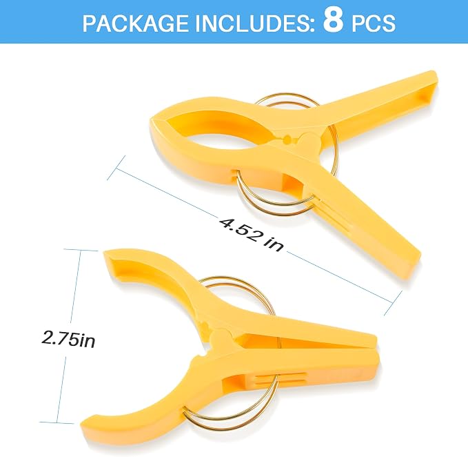 JABINCO Beach Towel Clips 8 Pack Large Chair Clips - Image 7