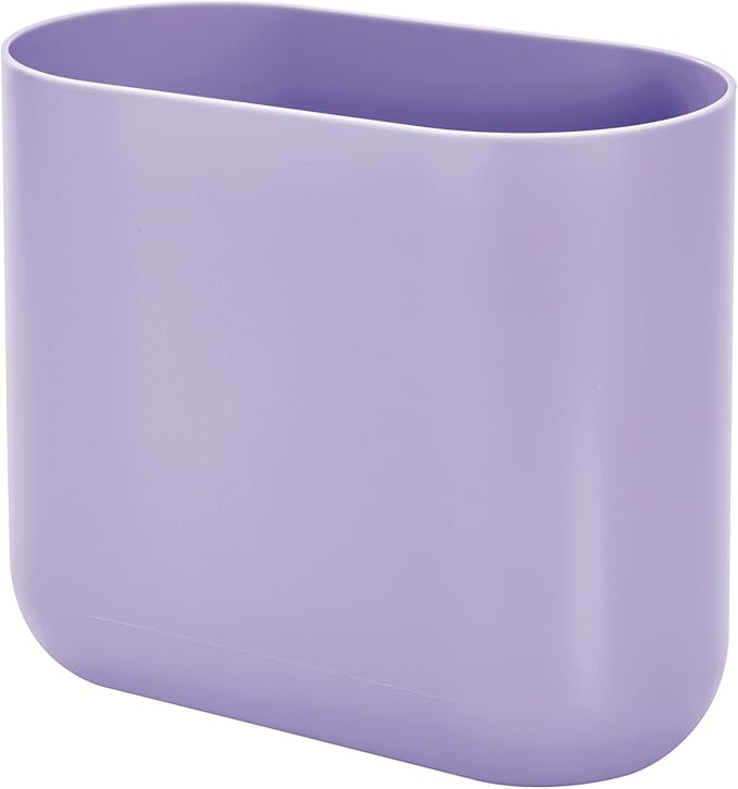 iDesign Small Slim Plastic Bathroom Trash Can - Image 8