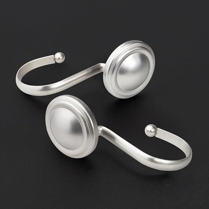 CHICTIE Nickel Shower Curtain Hooks Rings, Decorative Silver Shower Hook - Image 3
