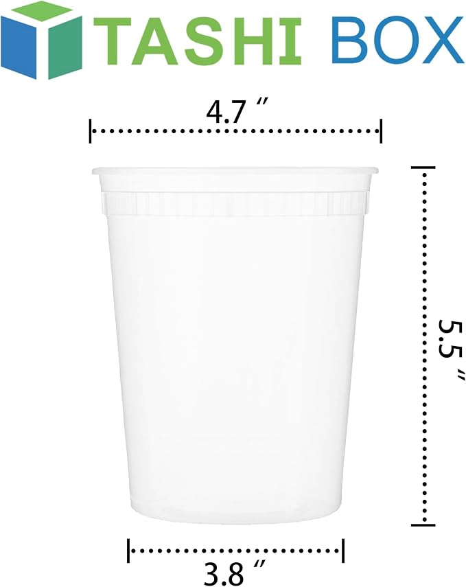 TashiBox 24 Sets 32 oz Plastic Deli Containers - Image 3