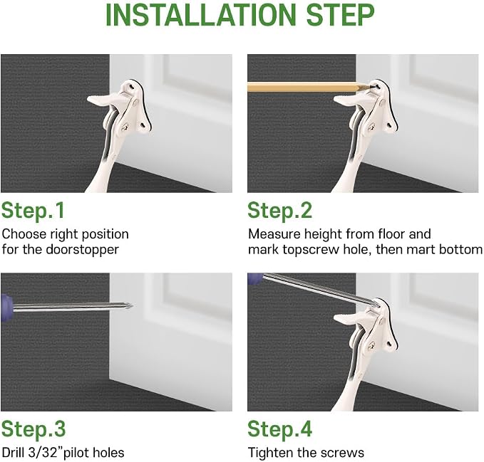 One Touch Kickdown Door Stopper, Door Holder, Heavy Duty Door Stops, Bottom of - Image 6