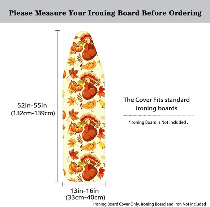 Thanksgiving Turkey Ironing Board Cover and Pad Heat Reflective Stain Resistant - Image 5