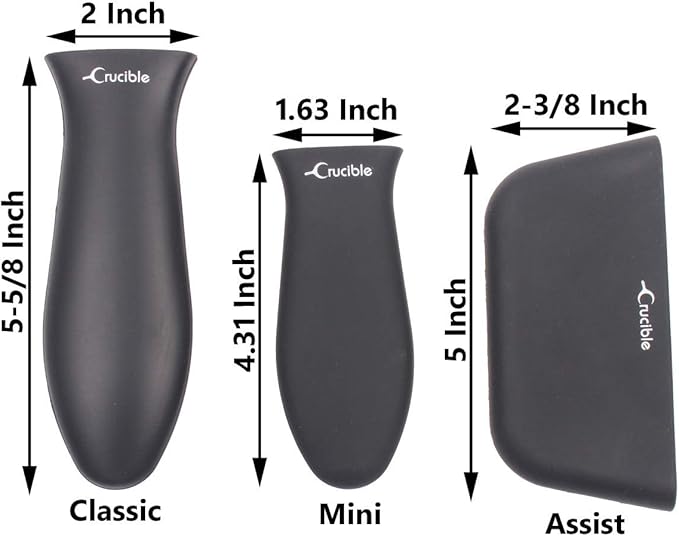 Silicone Hot Handle Holders, Potholders (5-Pack Mix Black) for Cast Iron Skillets, Pans, Frying Pans & Griddles, Metal and Aluminum Cookware Handles - Sleeve Grip, Handle Cover