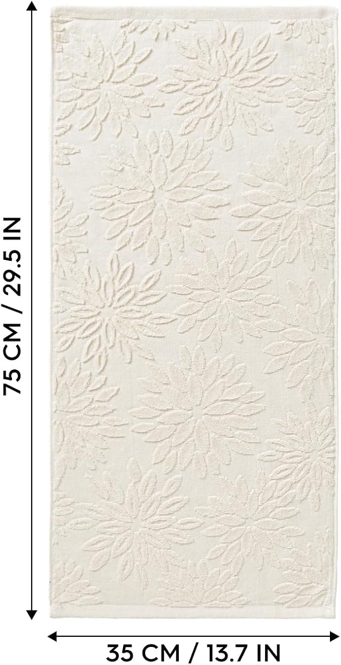Artoid Mode 1 Pc Beige 3D Dahlia Floral Jacquard Hand Towels - Image 7