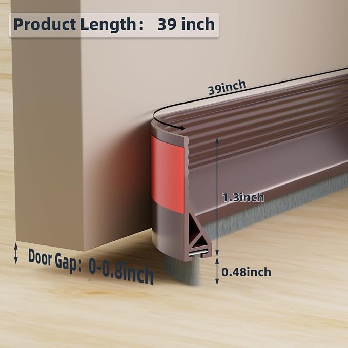 2Pack x 39" Door Sweep for Bottom of Door - Image 3