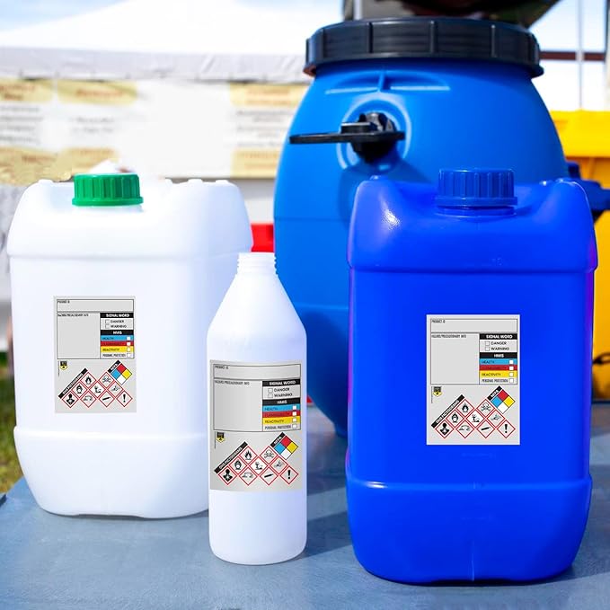 SDS OSHA Data Labels 4 x 3 Inches, 2 Rolls of 250 (500 Total) | GHS Pictogram Stickers with Perforated Edges | HMIS & Hazard Compliant for Chemical Safety & Secondary Containers