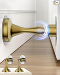 Door Stoppers for Bottom of Door Magnetic Door Catch 2 Pack Gold Wall Mount | by HELEMAN