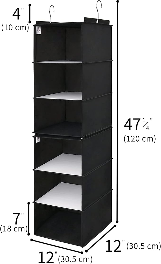 GRANNY SAYS 6-Shelf Hanging Closet Organizer, Foldable Storage, No-Sag Support - Image 3