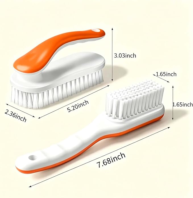 2pc Multi-Purpose Household Cleaning Brush Set, Ergonomic Comfort Grip - Image 3