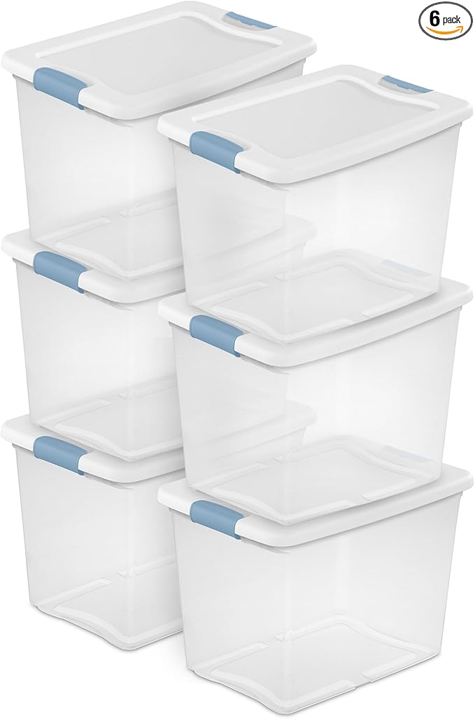 Sterilite 25 Quart Latching Box, 6 Pack by Sterilite