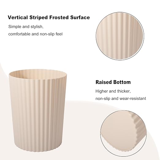 JiatuA Small Trash Can Plastic Wastebasket Round Garbage Container Bin - Image 3
