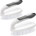 Heavy Duty Scrub Brush with Stiff Bristles 2 Pack Gray | Scrub Brushes by Apvpvpt
