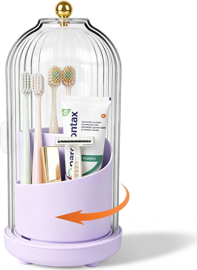 Toothbrush Holders with Cover Toothpaste Organizer by Heagoale