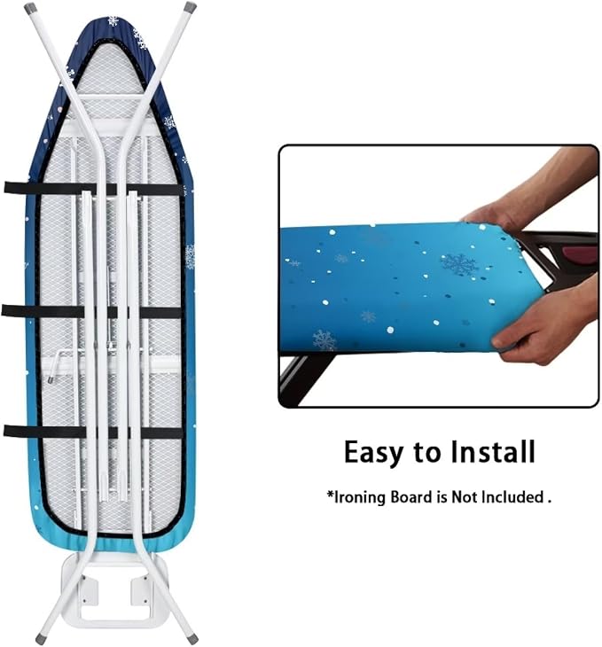 Blue Snowflake Ironing Board Cover Table Top Home Decoration Heavy Duty Padded - Image 5