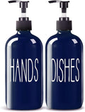 COHOSEGE Glass Soap Dispenser Set 2 Pack, 16 Oz Dish Soap Dispenser by COHOSEGE