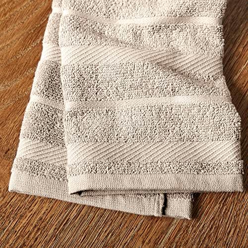 KitchenAid Albany Kitchen Towel 8-Pack Set, Milkshake Tan/White - Image 4