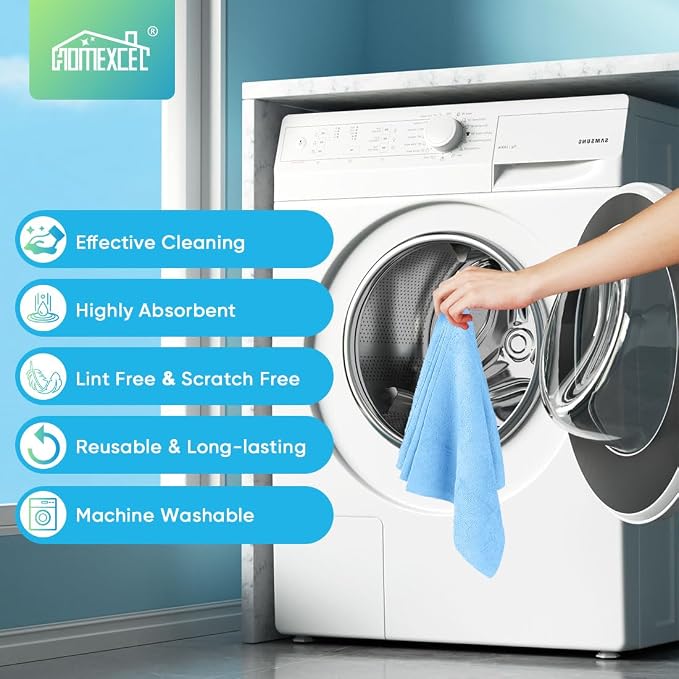 HOMEXCEL Microfiber Cleaning Cloth 20 PK, Towels - Image 7