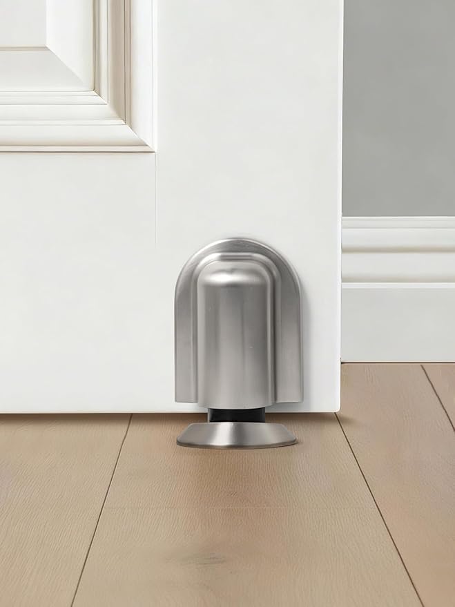 2 Pack Nickel Door Stopper Magnetic Door Cathc Brushed Nickel Floor Mounted - Image 3