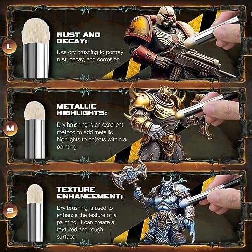 Golden Maple Miniature Paint Brushes Drybrush-10pcs Micro Detail Paint Brush Set - Image 3
