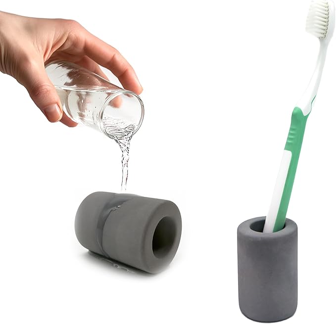Diatomite Toothbrush Holder, Quick Dry Bathroom Stand | Water Absorbing by Unknown