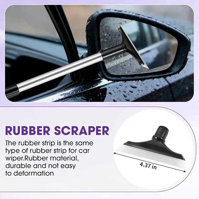 Purple Windshield Cleaner Tool, Car Interior Cleaning Kit - Image 3