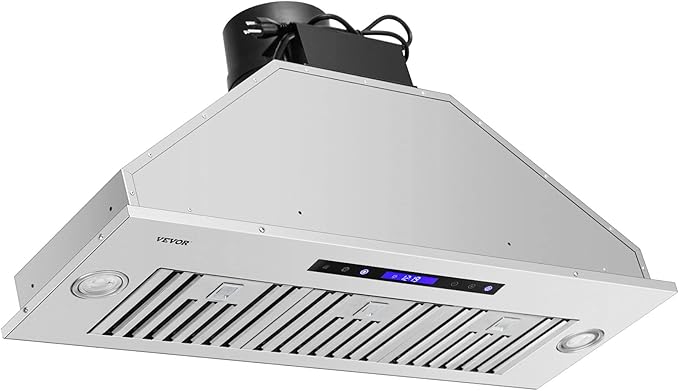 VEVOR Insert Range Hood, 900CFM 4-Speed, 36 Inch Stainless Steel Built-in Kitchen Vent with Touch & Remote Control LED Lights Baffle Filters, Ducted/Ductless Convertible, ETL Listed…