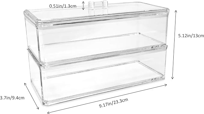 Acrylic Makeup Organizer Cosmetic Storage Display Case Makeup Brush Cotton Ball - Image 2