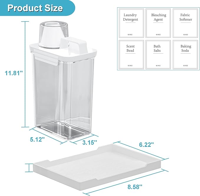 77.8OZ Laundry Detergent Dispenser Container, 2 Pack Liquid Laundry Dispenser - Image 6